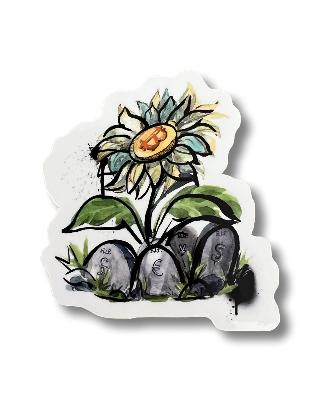 Flower Cemetery Sticker-52192