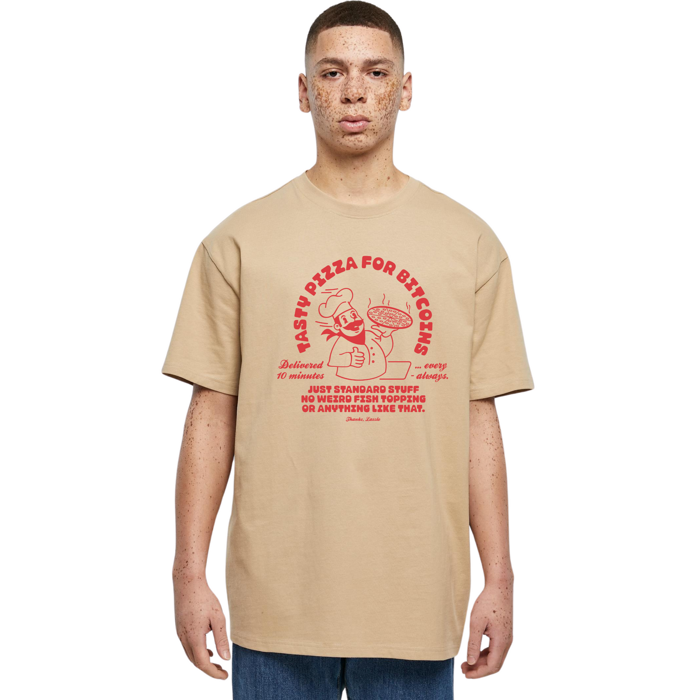 Bitcoin Pizza Guy Oversized T-Shirt