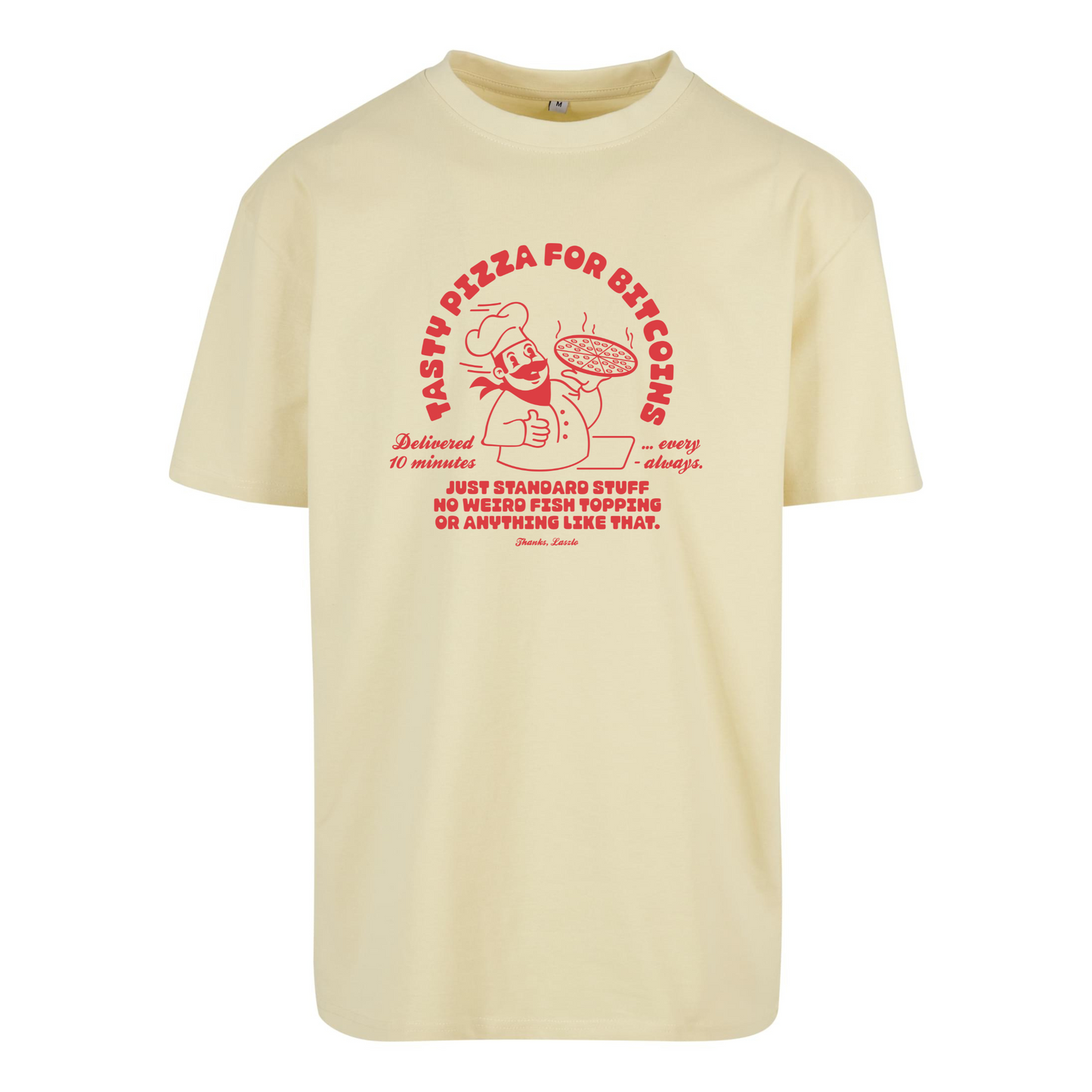 Bitcoin Pizza Guy Oversized T-Shirt