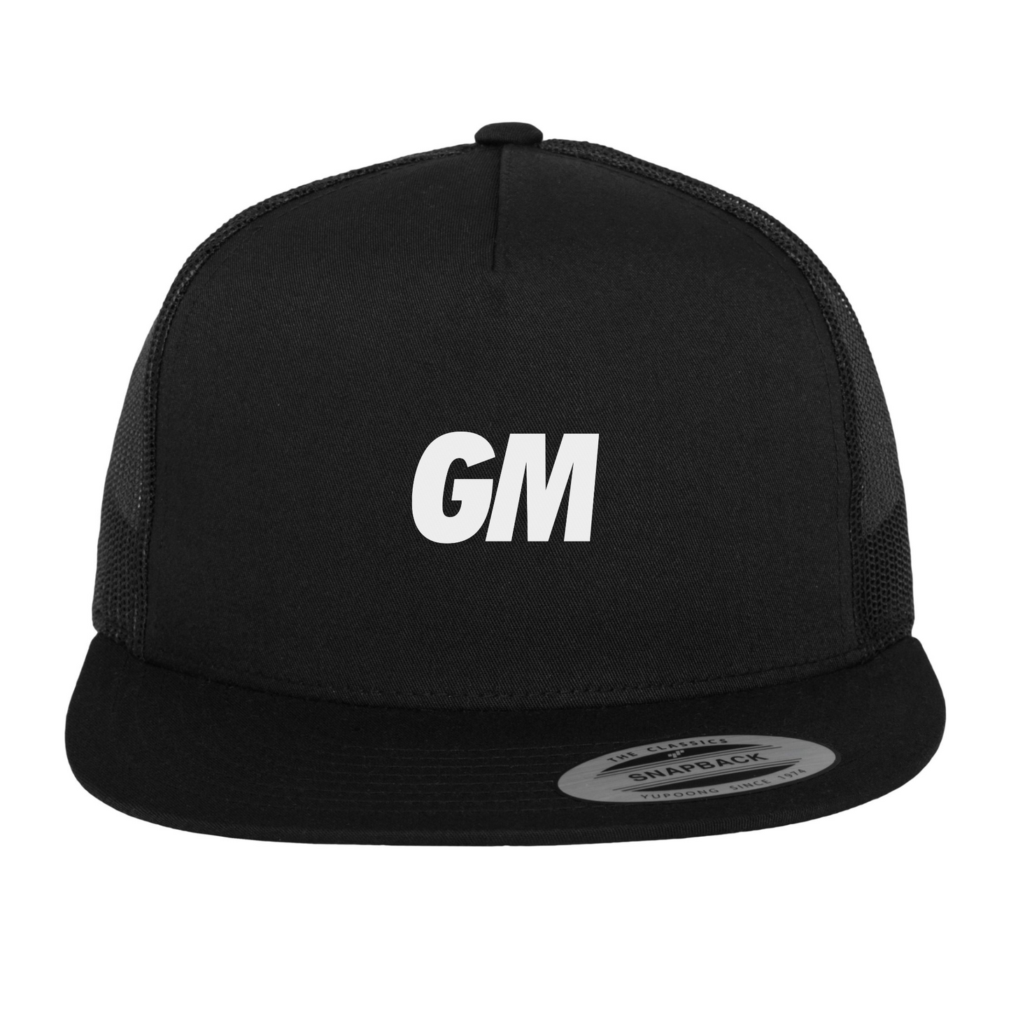 'GM' Trucker Cap White Print