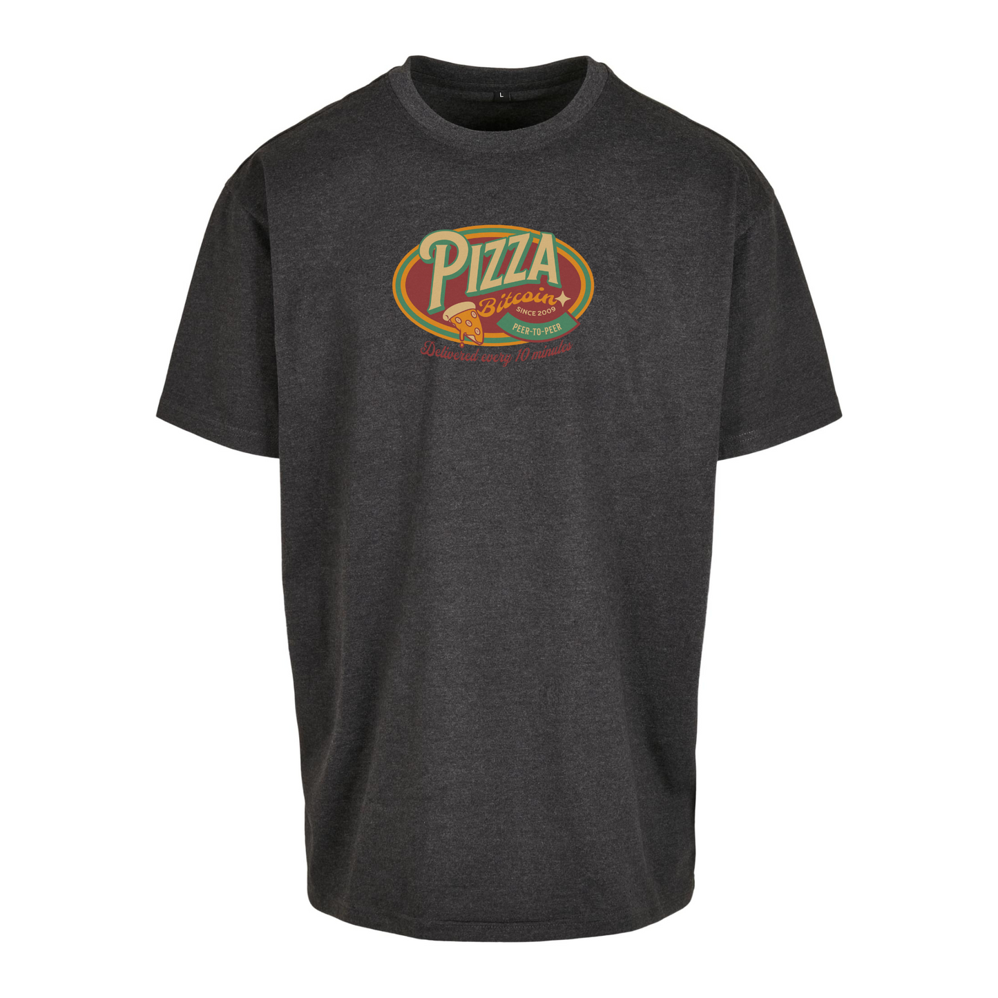 Bitcoin Retro Pizza Day Oversized T-Shirt