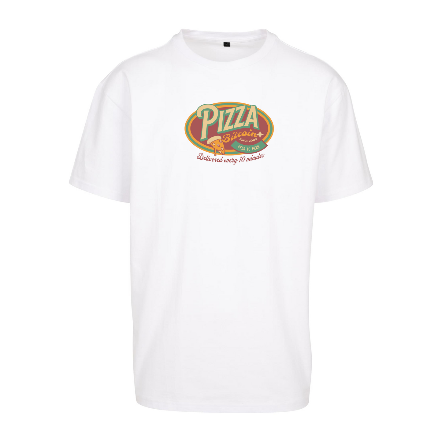 Bitcoin Retro Pizza Day Oversized T-Shirt