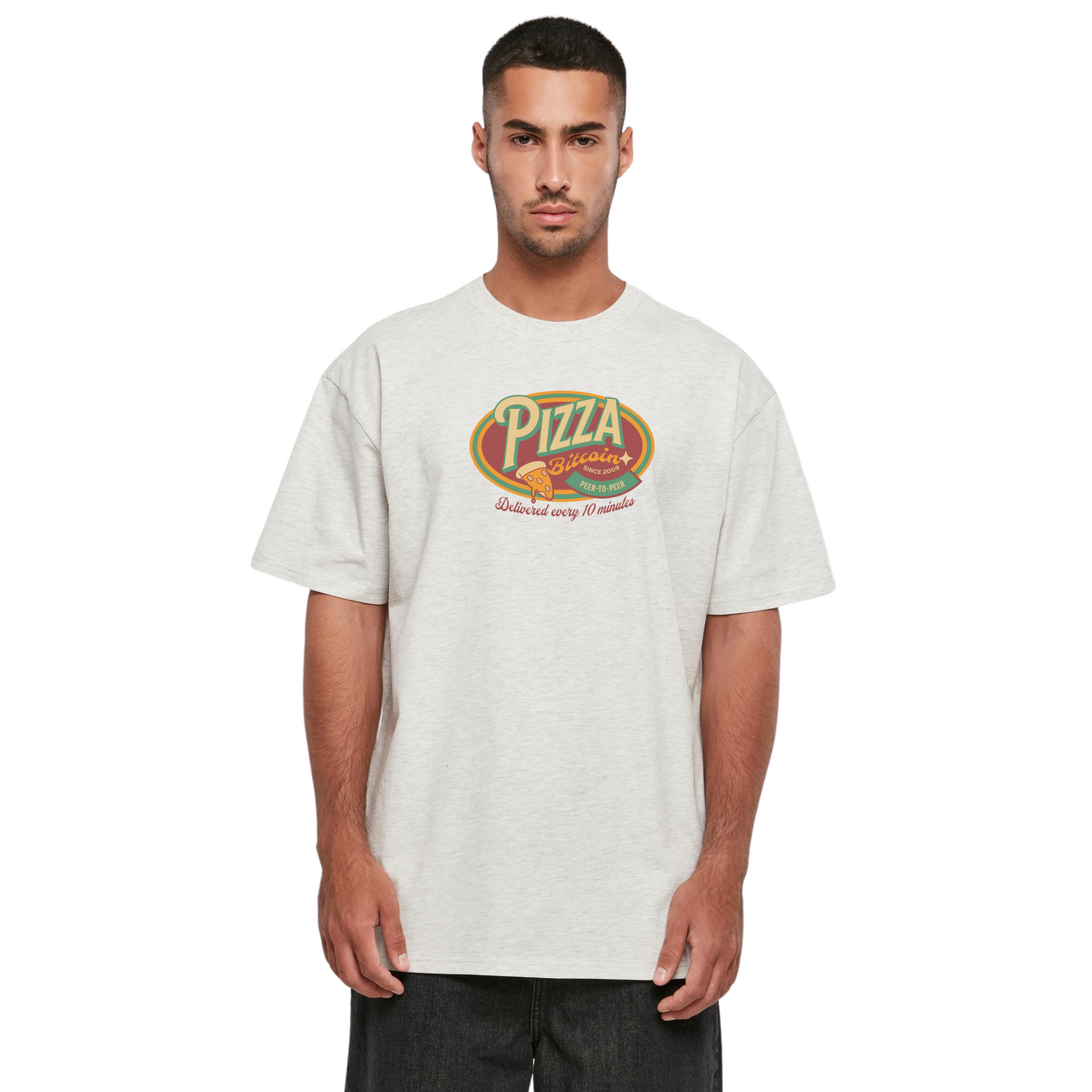 Bitcoin Retro Pizza Day Oversized T-Shirt