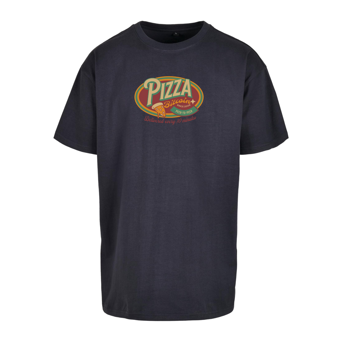 Bitcoin Retro Pizza Day Oversized T-Shirt