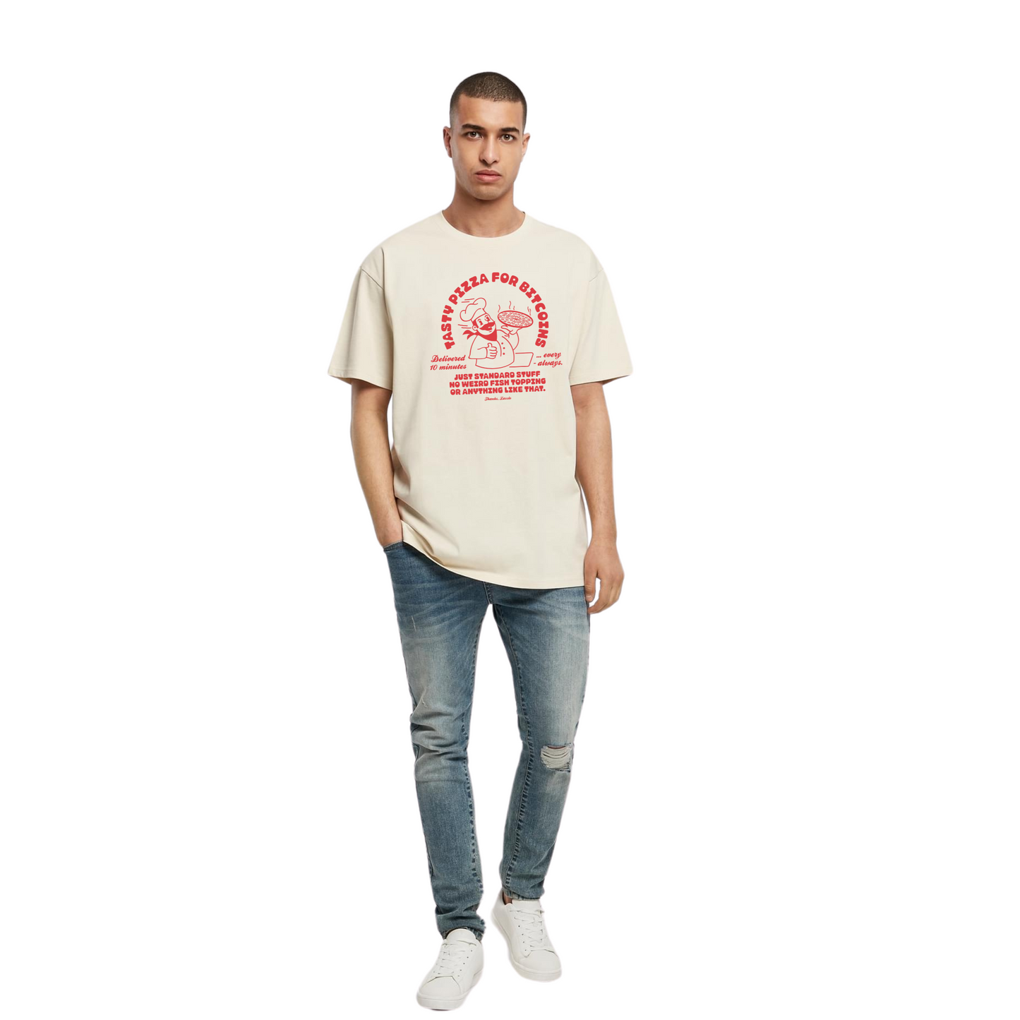 Bitcoin Pizza Guy Oversized T-Shirt