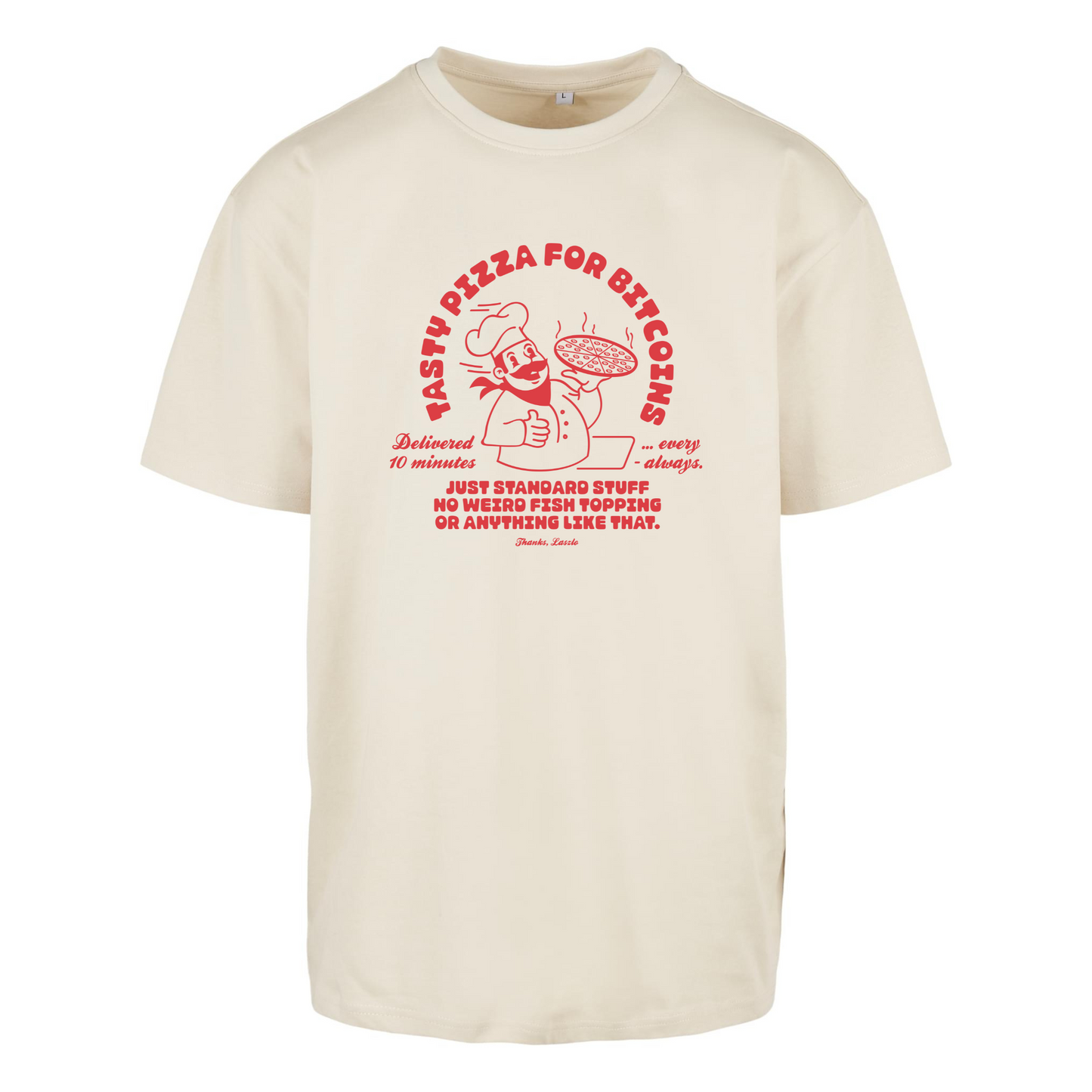 Bitcoin Pizza Guy Oversized T-Shirt