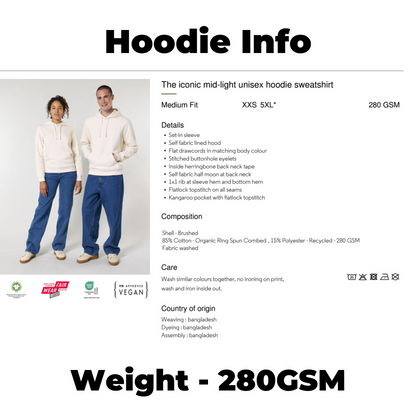 'GM' Regular Fit Hoodie with embroidery